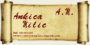 Ankica Milić vizit kartica